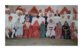 Thakur Saheb Sher Singh Ji (6th left to right, 2nd row) attaining royal wedding of H.H.Maharana Vishvaraj Singh Mewar