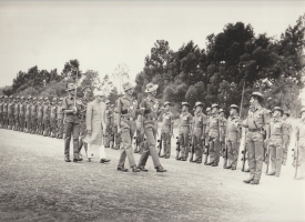 Captain Digvijay Singh giving Guard of Honour to President Fakhruddin Ali Ahmed