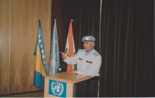 Kunwar Narendra Singh Ji (R.P.S) after receiving U.N Peace Keeping Medal