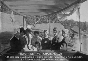 Maharao Vijayrajsinhji boat riding at Chambal river