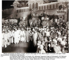 Maharao Madamsinhji attending marriage at Kotha (Kutch)