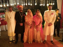Kunwar Yudhishter Pal with family, wife Kunwarani Shalini Pal and sons Kr. Abhimanyu Pal and Kr. Akshay Pal with wife Kunwarani Brinda Singh (Kutlehar)