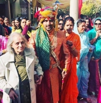 Rajmata Lalitha Kumari with Kr. Akshay Pal and Kunwarani Shalini Pal (Kutlehar)