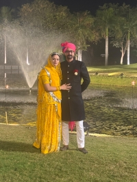 Devyani Zala, daughter of Rudradattsinhji, married to Digveersinh Jadeja, son of Rajvirsinhji Jadeja of Maliya-Miyana