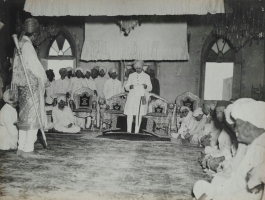 Thakore Sahib Shri Indrasinhji Balvirsinhji in Darbar Hall Lakhtar