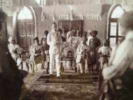 Thakore Sahib Shri Indrasinhji In Darbar Hall With his younger brother Rajkumar Juwansinhji & Rajkumar Kishorsinhji