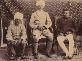 Captain Thakur Shiv Varan Singh with friends