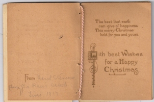 Inscriptions on Page 2 of Greetings Card in 1917 