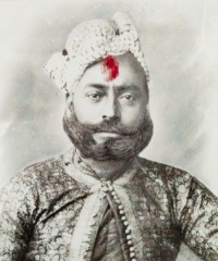 Raja Khushal Singh Chauhan of Mainpuri-Rajaur, descendant of Kunwar Yahani Sahai Singh, son of Raja Bhupaldeo Singh Chauhan of Mainpuri, who revolted against the British rule in the Revolution of 1857 (Mainpuri)