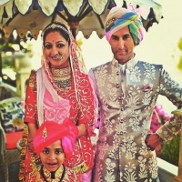 Tika Saheb Raisinhji and his wife Uma Kumari and son