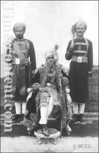 Raja Jogendra Sen Bahadur (centre)