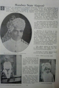 Page from the book 'Who's Who Princely State in India' describing Mandwa's history (Page 99)