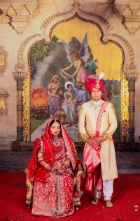 Rajkumari Shivpriyakunwar of Mandwa and H.H. RajaSaheb Nav Chandra Deo of Rairakhol on their Wedding Day (Mandwa)
