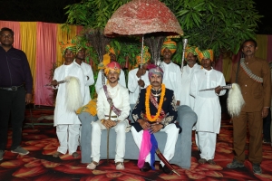 Kunwar Anshuman Singh Ju Deo with his brother-in-law Thakur Lal Balvendra Pratap Singh Ji Sahab Bahadur of Thikana Tikuri