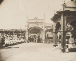 Laying of the foundation stone for the Chamarajendra Technical Institute (now Chamarajendra Academy of Visual Arts) in 1906 (Mysore)