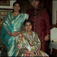 Rajkumari Meenakshi Devi with her son and daughter