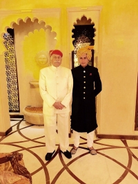 Maharaj Dalwant Singh Ji Netawal with his grandson Bhanwar Devwrat Singh Netawal