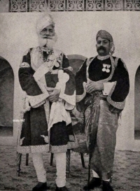 HH Saramad-i-Rajha-i-Bundelkhand Maharaja Mahendra Sawai Shri Sir Pratap Singh Ji Bahadur JuDeo with his son MaharajKumar Kunwar Bhagwant Singh Ji