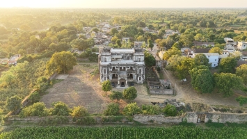 Aerial view of Sardar Bhawan captured on 24 April 2026, the residence of the Royal Family