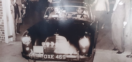 HH Thakore Saheb Bahadursinhji of Palitana along with his Aston Martin (Palitana)