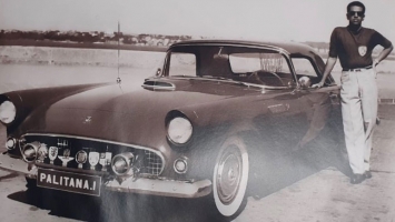 Prince Shiv of Palitana along with his Ford Thunderbird (Palitana)