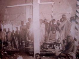 Raja Jyoti Prasad Singh Deo being wieghed in Gold for donation at Panchkote House, Benaras