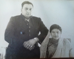 Rajkumari Gauri Devi with husband  Raja Chandrabhal Deo Singh of Rajabazar Raj, Jaunpur, UP