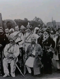 HH Maharaja Prithviraj Singh Deo Chauhan of Patna-Bolangir and HH Maharaja Bir Mitrodaya Singh Deo Chauhan of Sonpur and Cobden Ramsay, Assistant to Orissa and Political Agent of the Feudatory States (Patna)