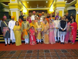 Patmudi Dastur Ceremony of Lakshyaraj Singh Mewar of Udaipur with Maharaj Kumari Nivritti Kumari Singh Deo of Balangir Patna, held at Patna House, Bhubaneswar, Odisha on 14th November 2013. (Patna)