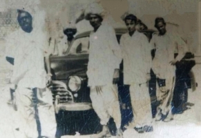 Dheer Singh Ji with his first car in the year 1929 (Pomawa)