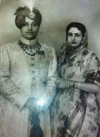 Rani Padmavati Devi with her husband Maj. Raja Bahadur Birendra Bahadur Singh of Khairagarh