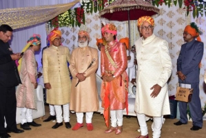 76th patron of Mewar royal family, Arvind Singh Mewar, in the marriage of Kunwar Jaivardhan Singh ji, son of Raja Digvijay Singh ji Of Raghogarh. Ex Chief Minister Of Madhya Pradesh (Raghogarh)