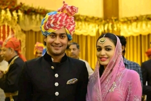 Yuvraj Kunwar Jaivardhan Singh Ji with his wife Kunwarani Shreejamya Singh Ji