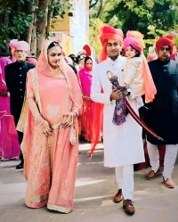Yuvraj Maharajkumar Kunwar Shri Jaivardhan Singh Ji with his wife Yuvrani Sa Srijamya Singh Ji (Raghogarh)