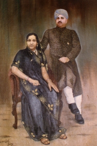 Raja Chakradhar Singh with his 3rd wife Rani Lokeshwari devi of Kawardha (Raigarh)