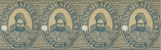 Stamp of HH Raja Rawat BALBHADRA SINGH, Rawat of Rajgarh 1882 to 19022