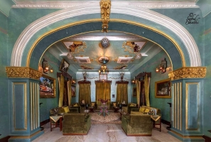 A drawing room in Ranjit Vilas Palace, Rajkot