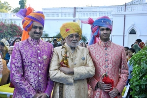 H.H. Thakor Saheb Shree Manoharsinhji Jadeja With Yuveraj Shree Mandhatasinhji and Tika Saheb Shree Jaydeepsinhji