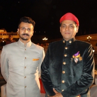 Yuvraj Shri Jaideepsinhji Mandhattasinhji of Rajkot with Shrimant Jeetendrasinh Gautamsinhao Gaekwad of Baroda