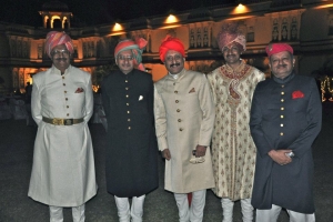 (From left) Maharaja Raghubir Sinhji, Maj. Gen. R.K. Randhir Sinhji, Maharaj Indra Vikram Singhji, Yuvraj Manvendra Singhji and Maj. R.K. Yashoraj Sinhji. (Rajpipla)