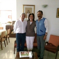 (From left) R.K. Brian Himatsinhji Gohil, Mrs. Mariandel Gohil and Maharaj Indra Vikram Singhji in November 2014.