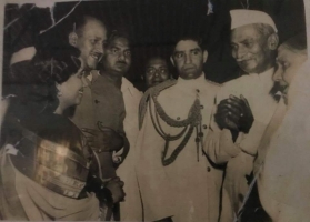 Maharajkumar Basant Narain Singh with Dr. Rajendra Prasad