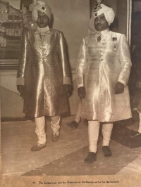Maharajkumar Basant Narain Singh Ji with Mahadhiraj of Darbhanga