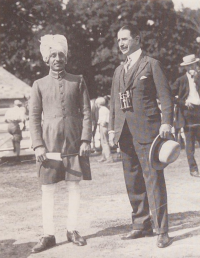 H.H. the Maharaja Maj.-Gen. Sir Sajjan Singh of Ratlam with Foxhall P. Keene, 1924