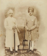 Major-General His Highness Shri Maharaja Sir GHULAB SINGH Ju Deo Bahadur, Maharaja of Rewah with his brother-in-law Major His Highness Maharaja Sri Sir UMAID SINGHJI Bahadur, Maharaja of Jodhpur