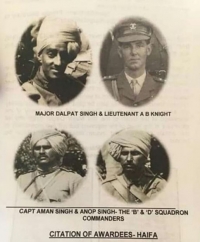 Major Dalpat Singh & Lieutenant A B Knight Capt Aman Singh Jodha of Digrana & Thakur Sahib Anop Singh Sindhal of Rodla