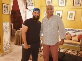 Thakur Sahib Sidharth Singh ji Rathore with Bollywood Actor Aamir Khan in The Dari Khana Lounge at Rohetgarh Jodhpur (Rohet)