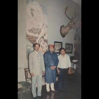 HH Maharaj Vikram Singh Ji Sailana, HH Maharaj Aishwarya Katoch Kangra and Maharaj Jaideep Singh Ji Sailana at Sailana Palace
