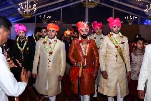 Yuvaraj Divyraj Singh during his wedding with his cousins Yuvaraj Jaisalmer and Rajpipla (Sailana)