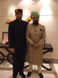Natiraj Ambikeshwar Dev Chand Katoch of Kangra with Yuvraj Divyraj Singh Sailana